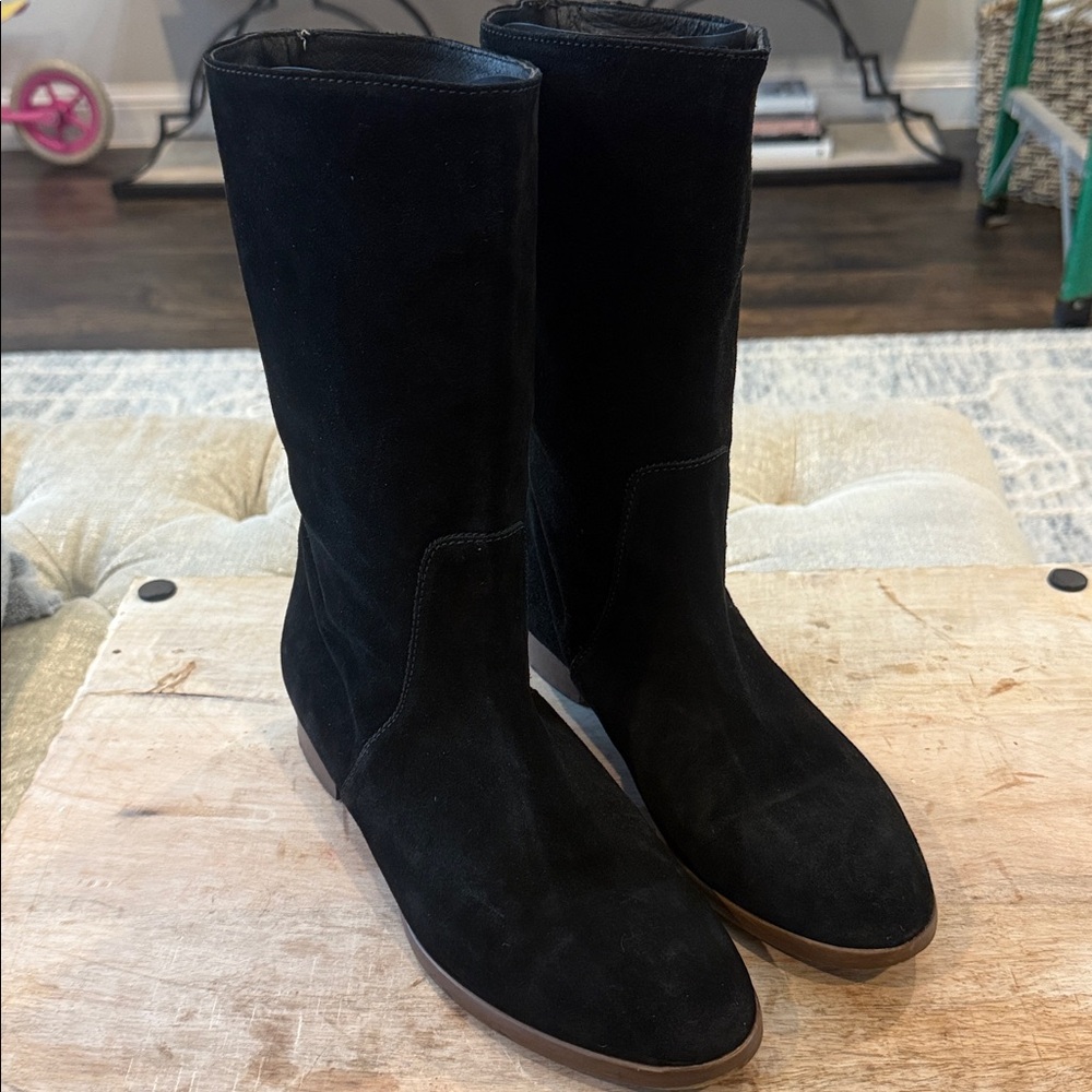 J Crew Black Suede Women's Boots size‎ 10